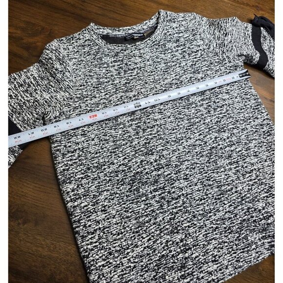 Karl Lagerfeld Paris Womens Black & White Knit Top With Bow Detail On Sleeves Si - Picture 8 of 14